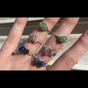 Crystal wire wrapped rings. Buy one get one!
